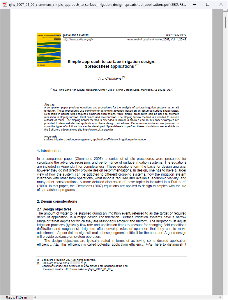 e Journal of Land and Water @ Sakia.org - Click to enlarge e Journal of Land and Water @ Sakia.org